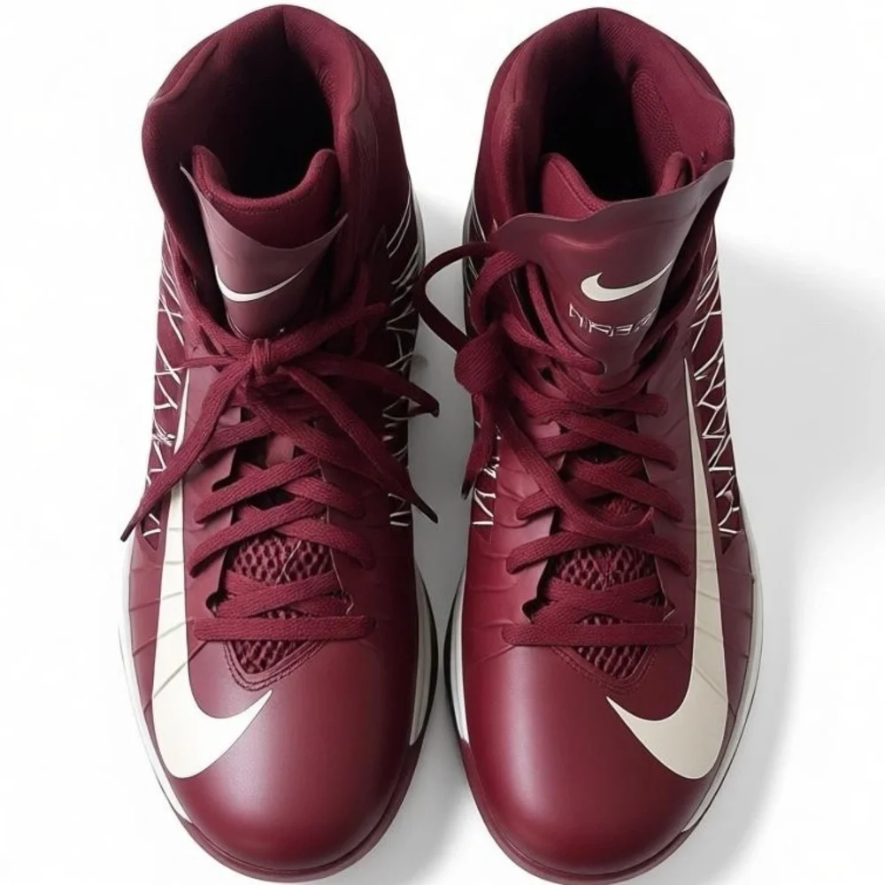 Nike HYPERDUNK 2012 Hi-Top Sneakers RARE Size 17 Maroon & White NWOT